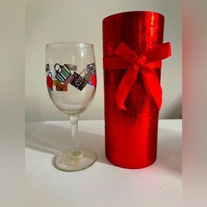 Hand painted wine glass